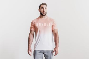 Nobull Men's T Shirts Coral | Australia (TX0841)